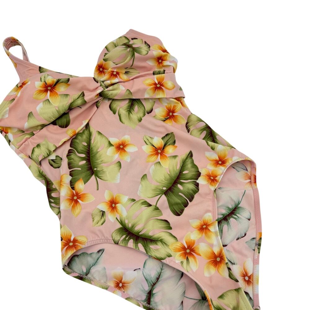 Islander Women's Hawaiian Tropical Hibiscus Palm One Piece Swimsuit Size 12